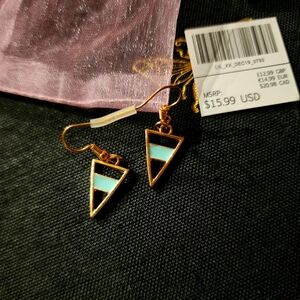 EarFleek Goldtone turquoise earrings